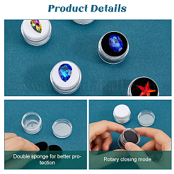 20 шт. 2-цветная круглая прозрачная пластиковая коробка для хранения россыпных бриллиантов CON-GF0001-15B