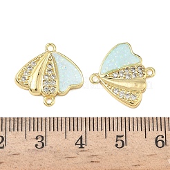 Звенья в форме ракушки из прозрачного кубического циркония с микропаве из латуни&nbsp;KK-L256-32G