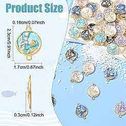 24 шт. 6-цветные эмалевые подвески-соединители из океанического сплава&nbsp;FIND-YW0011-51