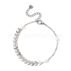 Браслеты из натурального культивированного пресноводного жемчуга BJEW-JB12857-02