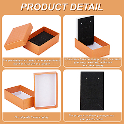 Картонная шкатулка для хранения ювелирных изделий с ромбовидным принтом&nbsp;LS-CON-WH0084-79