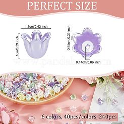 240 шт. 6-цветные акриловые бусины-имитаторы из искусственного жемчуга MACR-OC0001-16