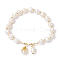 Браслеты с подвесками из натурального пресноводного жемчуга для женщин BJEW-JB11954