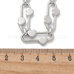 Ожерелья из овальной цепочки в форме сердца из нержавеющей стали 304 для женщин&nbsp;NJEW-B123-01P