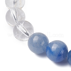 Круглые натуральные смешанные драгоценные камни бусины эластичные браслеты для женщин BJEW-TA00562