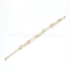 Латунь многожильных браслеты BJEW-N031-01G