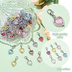 60 шт. 6 стиля подвески в форме сердца из акрила и сплава&nbsp;PALLOY-YW00090