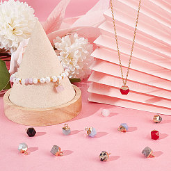 14 шт. 7 стиля гальванизированных смешанных драгоценных камней-шармов G-BBC0001-08