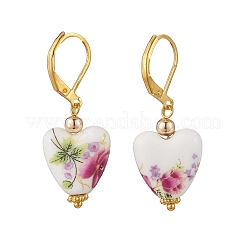 Фарфоровые серьги ручной работы с принтом EJEW-JE06446