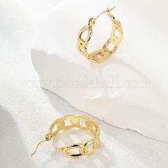 Простые кубинские серьги-кольца из нержавеющей стали 201 WG5268