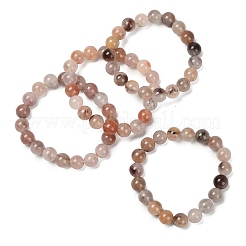 Женские браслеты из круглых бусин натурального кварца толщиной 10 мм BJEW-G756-02A