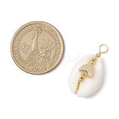 Подвески из натуральной медной проволоки из ракушек каури&nbsp;PALLOY-JF02932-01