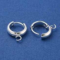 201 фурнитура для сережек-колец Huggie Hoop из нержавеющей стали STAS-P283-01V-S