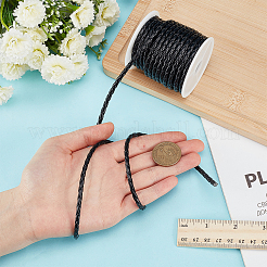 Однослойный круглый плетеный шнур из искусственной кожи. LC-WH0003-10A