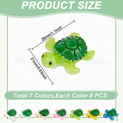 56 шт. 7-х цветные кабошоны из непрозрачной смолы с изображением морских животных RESI-NB0002-05