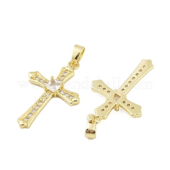 Латунные микропаве прозрачные подвески с фианитом KK-L235-01B-G