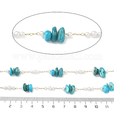 Цепочки ручной работы из натуральных ракушек и бисера&nbsp;CHS-F025-13G-01-1