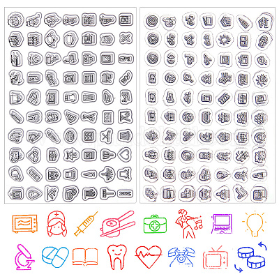 2шт. 2 стиля ежедневной тематики прозрачные силиконовые штампы набор DIY-CP0009-61-1