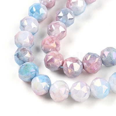 Стеклянные бусины с гальваническим покрытием  X-GLAA-N010-8mm-04-1