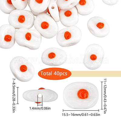 40шт ручной работы бусины лэмпворк LAMP-SC0001-42-1