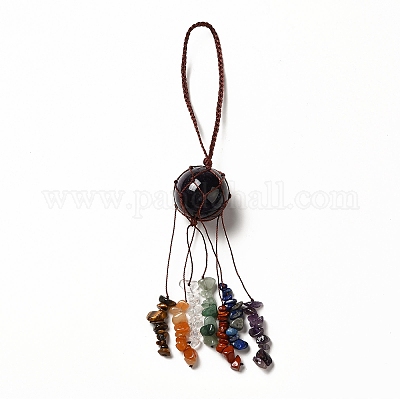 Круглые подвесные украшения из натурального аметиста G-G997-A05-1