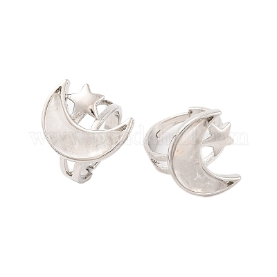 Регулируемые кольца из натурального кварца с луной и звездой G-B085-18P-01-1