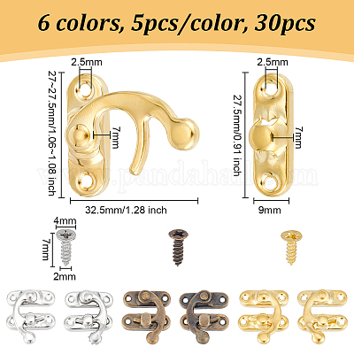 30 шт. 6 цвета железный замок с защелкой и крючком&nbsp;FIND-OC0003-42-1