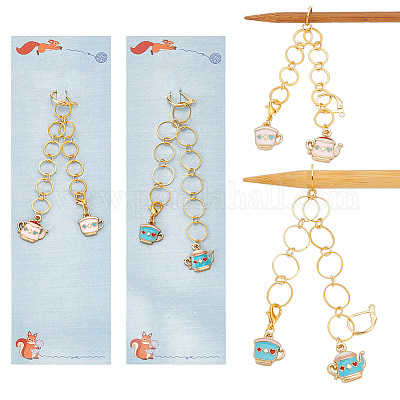 Латунные вязальные цепочки для счетчика рядов HJEW-NB00127-1