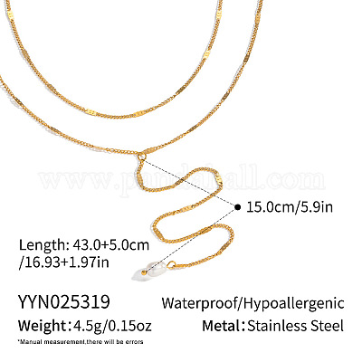 Элегантные женские ожерелья в форме буквы Y с имитацией жемчуга и кисточками из витой цепочки с двумя слоями OT4111-4-1