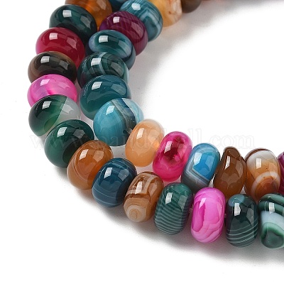 Натуральные полосатые агатовые бусы G-F790-I01-01Q-1