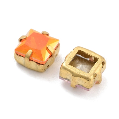 Квадратный опал пришиваем стразами RGLA-G024-02A-G-1