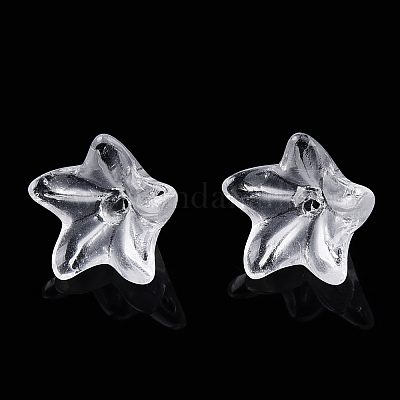 Прозрачные шапочки из стеклянных бусин GLAA-A011-09D-1