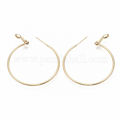 Латунные серьги обруча EJEW-T007-01G-NF-1