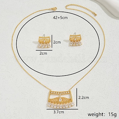 Роскошный комплект украшений из меди в ближневосточном стиле с камнями циркония. DU3113-1-1
