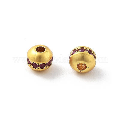 Латунные микро проложить кубического циркония бусы KK-R216-08G-02-1