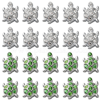 32шт 2 цвета сплава горный хрусталь слайд подвески FIND-SC0010-40-1