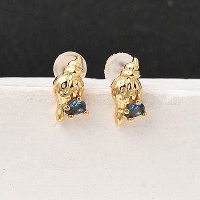 Латунь серьги EJEW-C158-11C-G-1