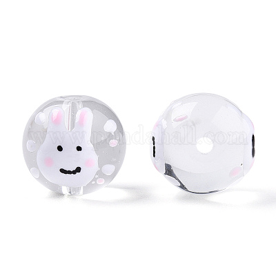 Прозрачное стекло с эмалевыми бусинами LAMP-T011-34B-1