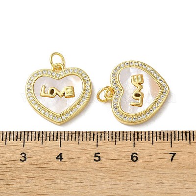 Подвески из латуни с микро-паве ко Дню святого Валентина KK-B083-41D-G-1