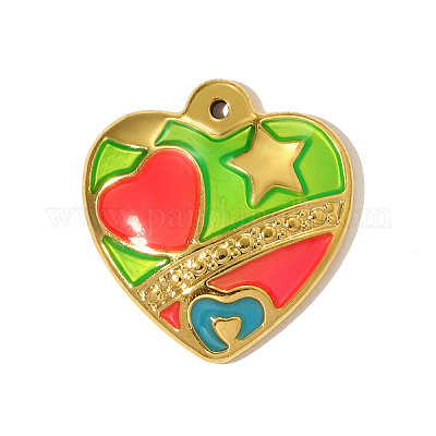 Подвески из нержавеющей стали 304 с эмалью STAS-OY005-29G-1