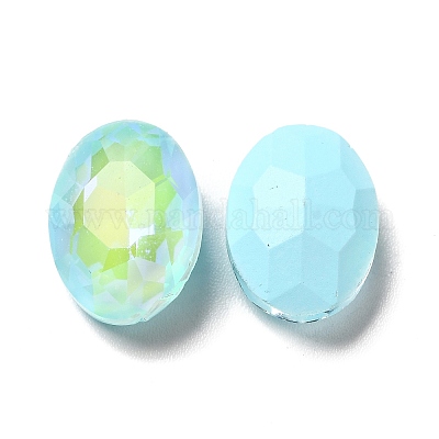 Стеклянные кабошоны со стразами в флуоресцентном стиле мокко GGLA-M005-01A-202MK-1