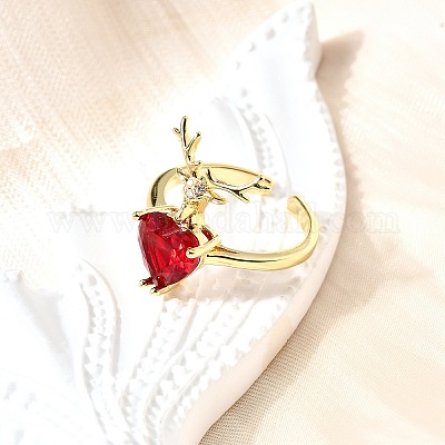 Регулируемые латунные микропрофилированные кубические кольца из циркония RJEW-V007-01G-1