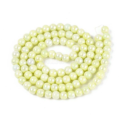 Гальванические непрозрачные стеклянные бусины EGLA-T026-8mm-05D-1