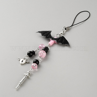 Подвески для мобильных ремешков из сплава железа и цинка HJEW-WH0130-01B-1