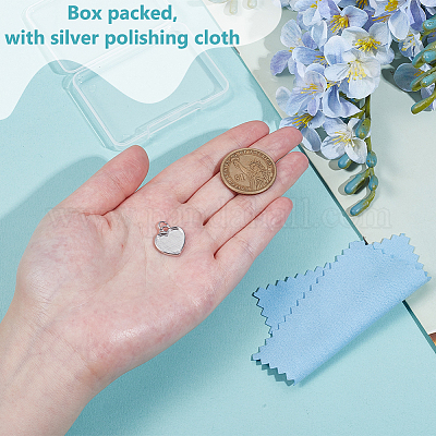 1 шт. 925 оправы для подвески из стерлингового серебра в форме кабошона STER-BC0003-53P-1