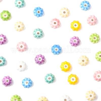 40шт 8 цвета фарфоровые керамические бусины ручной работы PORC-FS0001-21-1