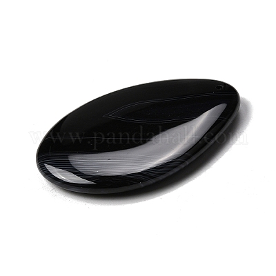 Крупные подвески из натурального черного полосатого агата (окрашенного и подвергнутого термической обработке).&nbsp;G-F820-05A-09-1