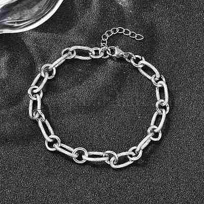 Браслеты из нержавеющей стали 304 с цепочкой для женщин и мужчин BJEW-A050-01P-1