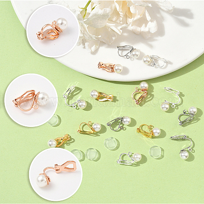 24шт 4 цвета латунные клипсы для серег KK-SC0006-68A-1