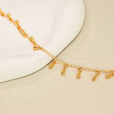 Элегантные женские браслеты на лодыжку с каплевидной кисточкой из латуни RZ6656-1